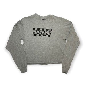 Levi's Cropped M Long Sleeved Logo T-Shirt Grey